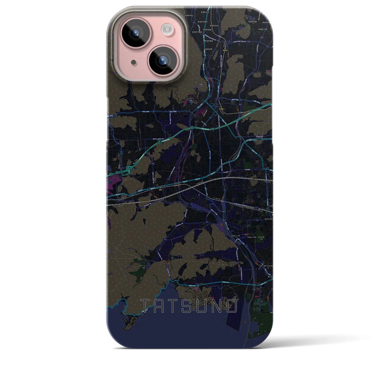 【たつの(兵庫県)】地図柄iPhoneケース(バックカバータイプ)