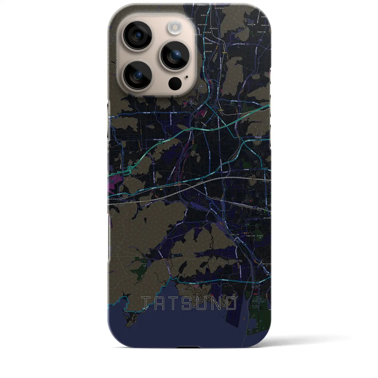 【たつの(兵庫県)】地図柄iPhoneケース(バックカバータイプ)