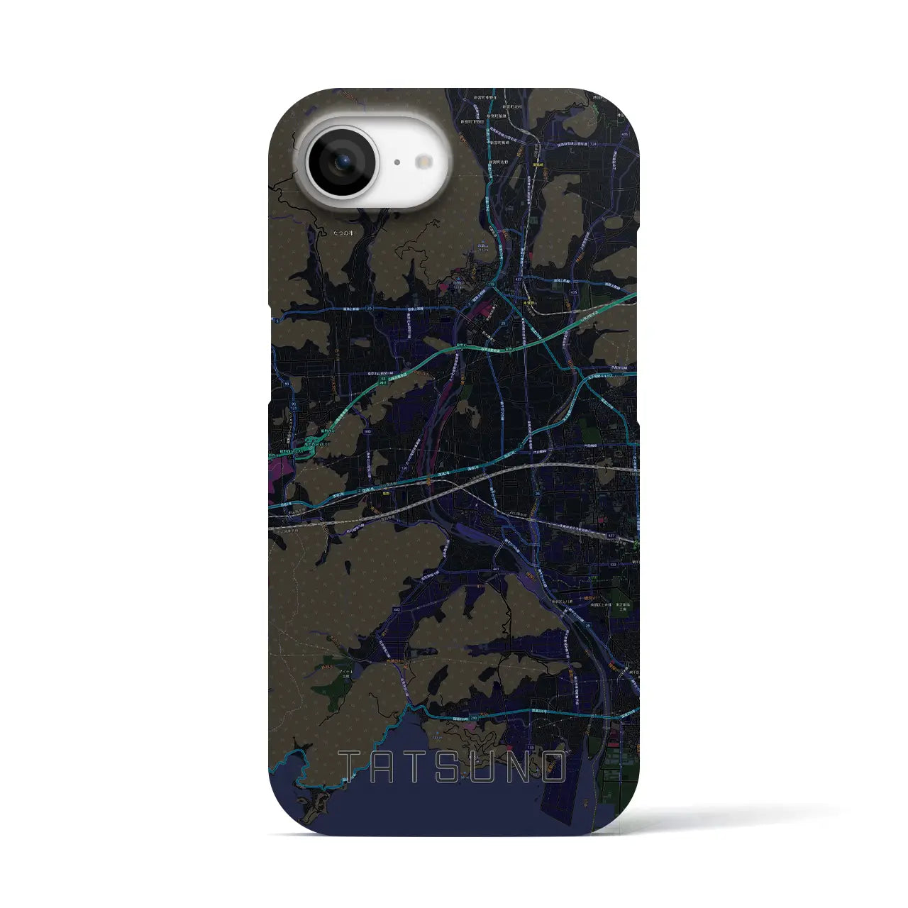 【たつの(兵庫県)】地図柄iPhoneケース(バックカバータイプ)