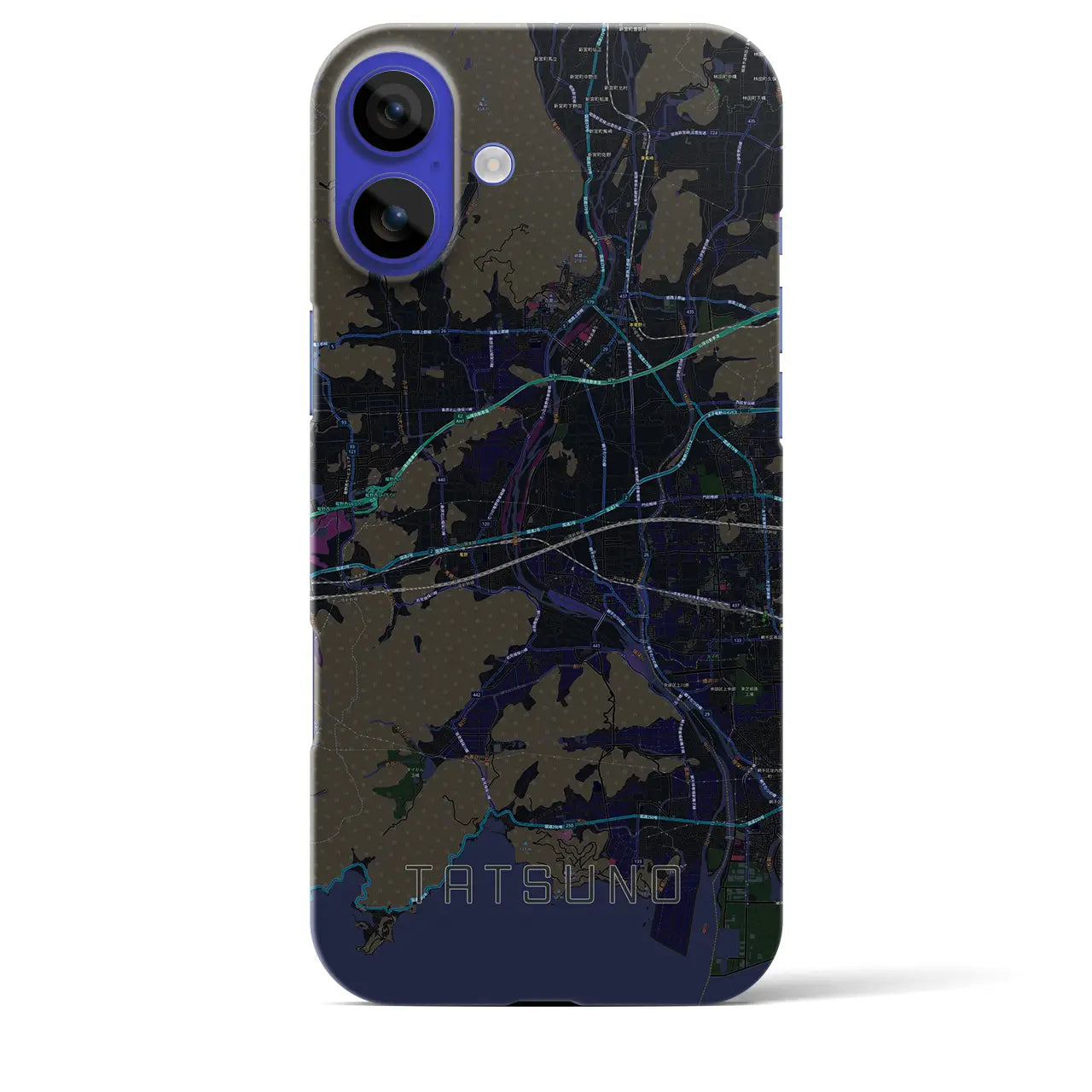 【たつの(兵庫県)】地図柄iPhoneケース(バックカバータイプ)