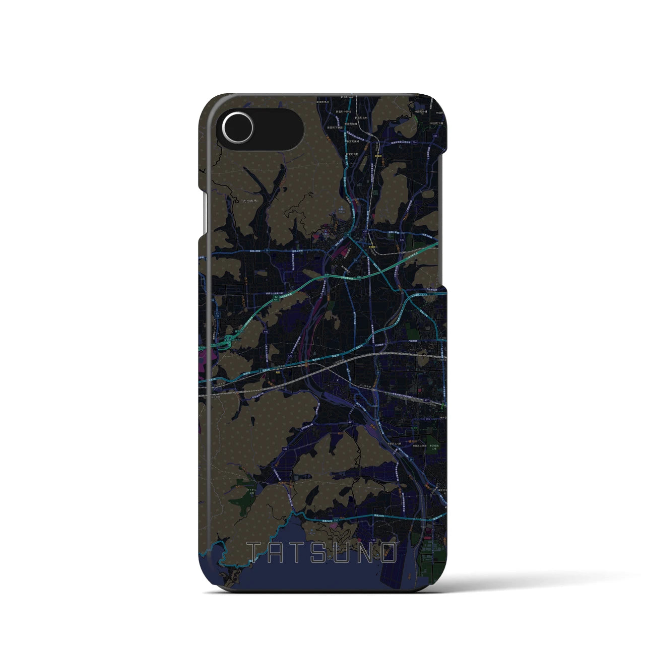 【たつの(兵庫県)】地図柄iPhoneケース(バックカバータイプ)