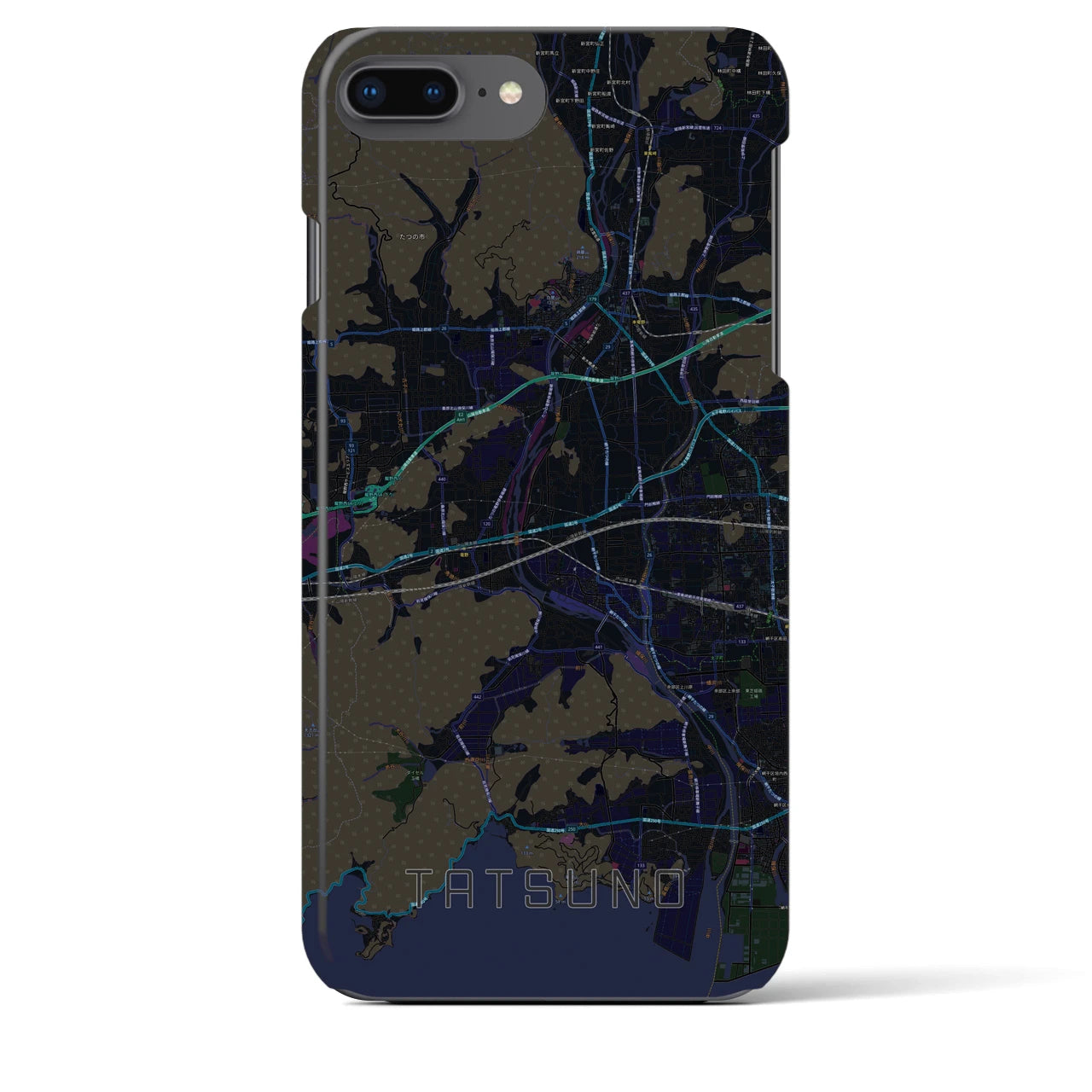 【たつの(兵庫県)】地図柄iPhoneケース(バックカバータイプ)