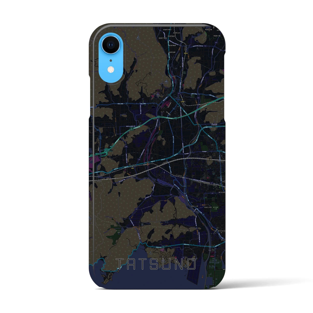 【たつの(兵庫県)】地図柄iPhoneケース(バックカバータイプ)