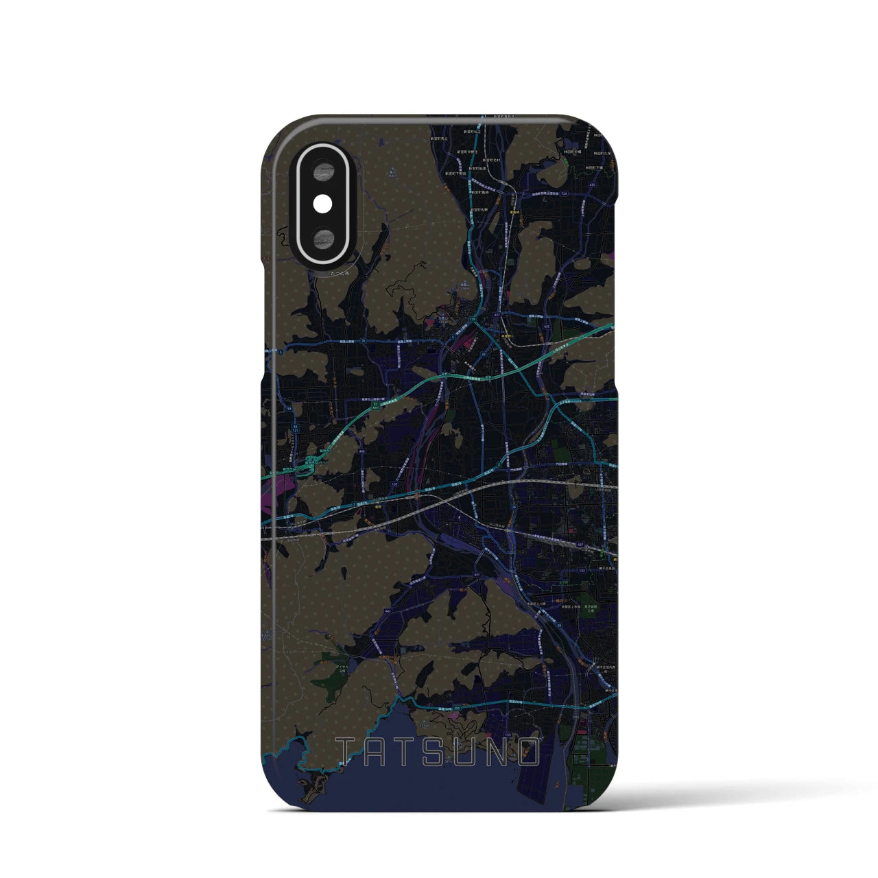 【たつの(兵庫県)】地図柄iPhoneケース(バックカバータイプ)