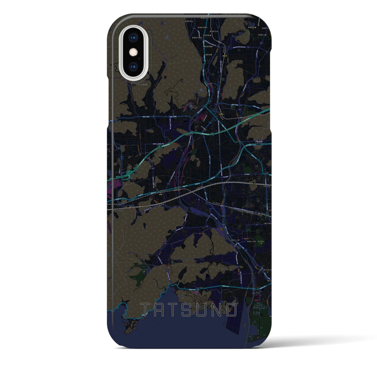 【たつの(兵庫県)】地図柄iPhoneケース(バックカバータイプ)