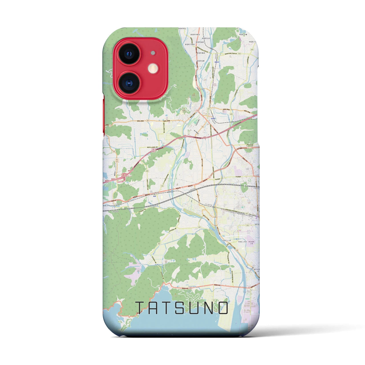 【たつの(兵庫県)】地図柄iPhoneケース(バックカバータイプ)