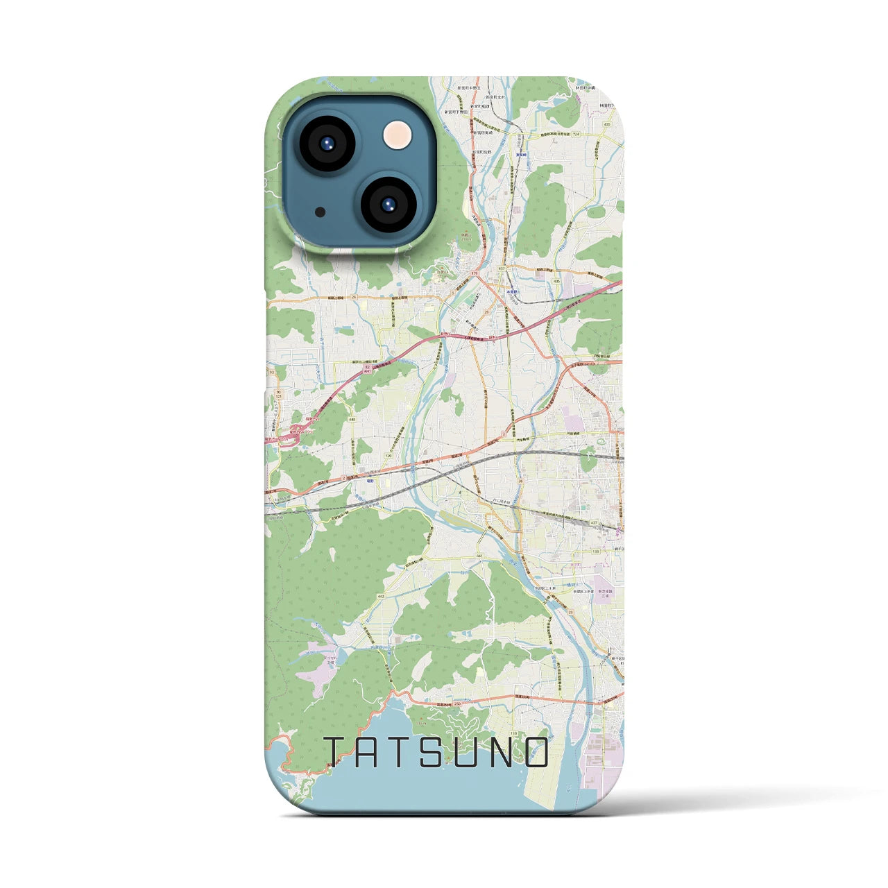 【たつの(兵庫県)】地図柄iPhoneケース(バックカバータイプ)