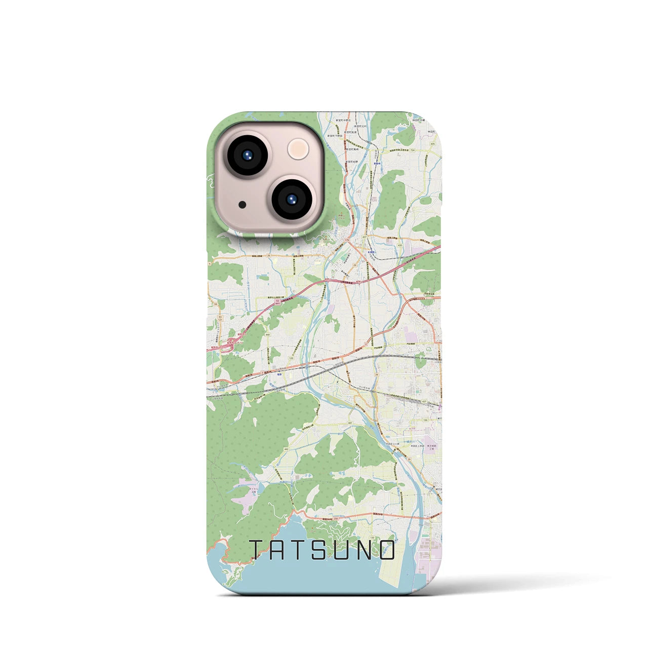 【たつの(兵庫県)】地図柄iPhoneケース(バックカバータイプ)