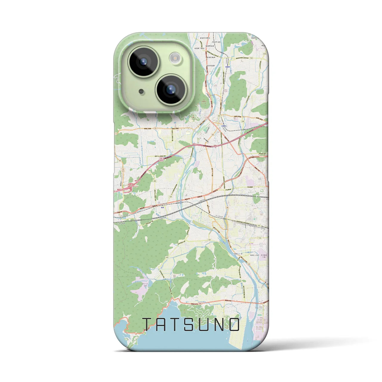 【たつの(兵庫県)】地図柄iPhoneケース(バックカバータイプ)