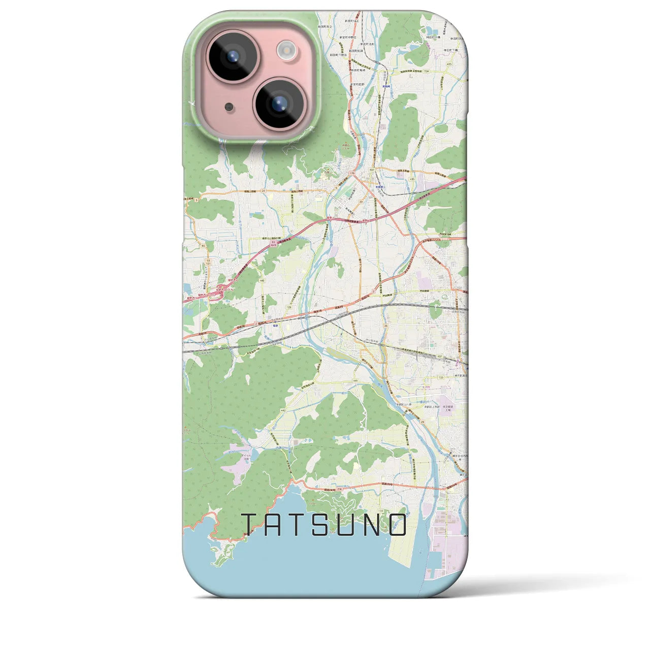 【たつの(兵庫県)】地図柄iPhoneケース(バックカバータイプ)