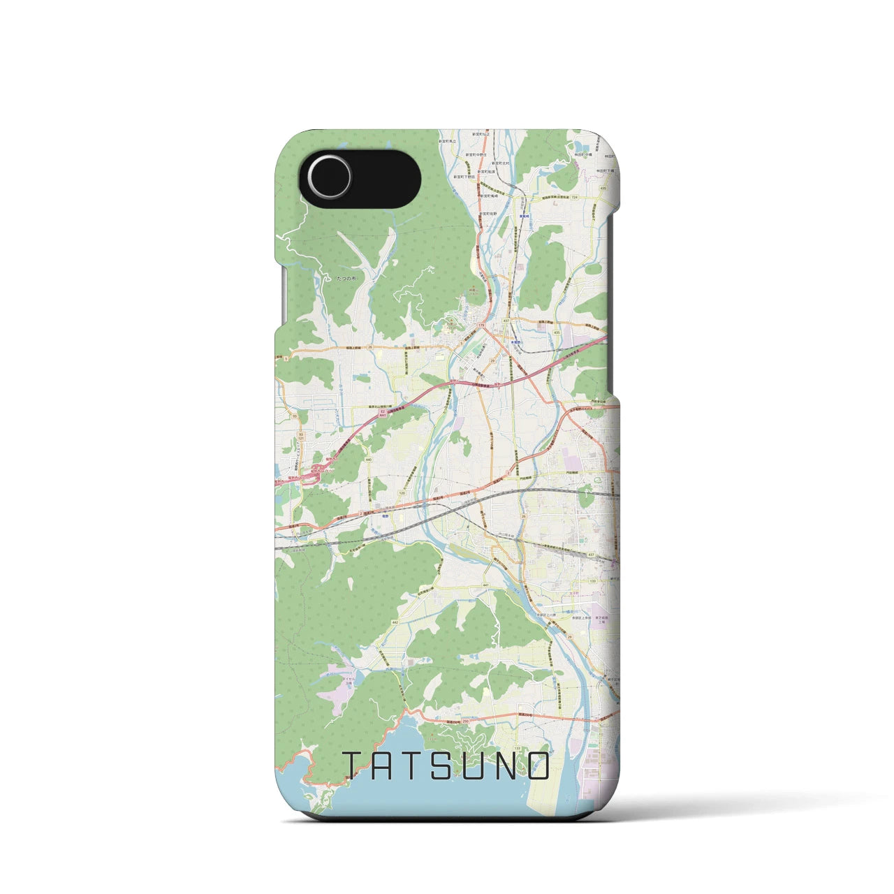 【たつの(兵庫県)】地図柄iPhoneケース(バックカバータイプ)