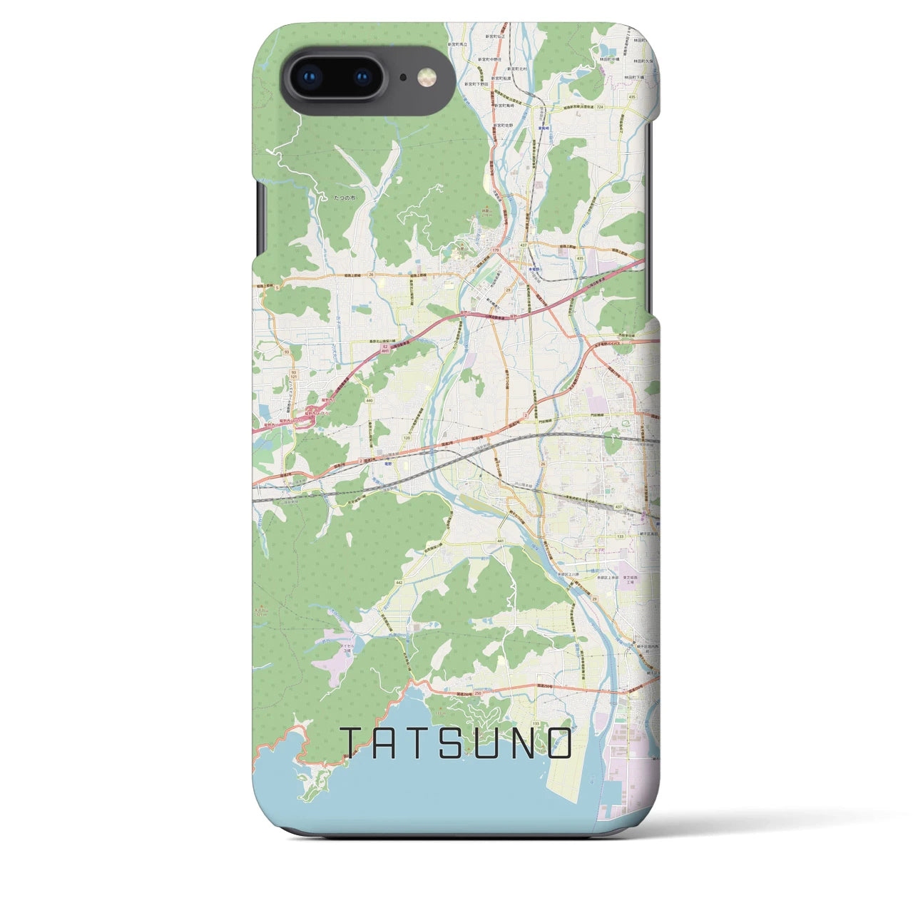 【たつの(兵庫県)】地図柄iPhoneケース(バックカバータイプ)