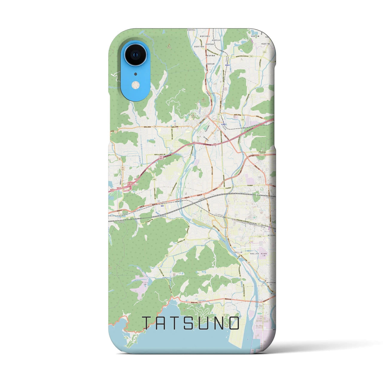 【たつの(兵庫県)】地図柄iPhoneケース(バックカバータイプ)