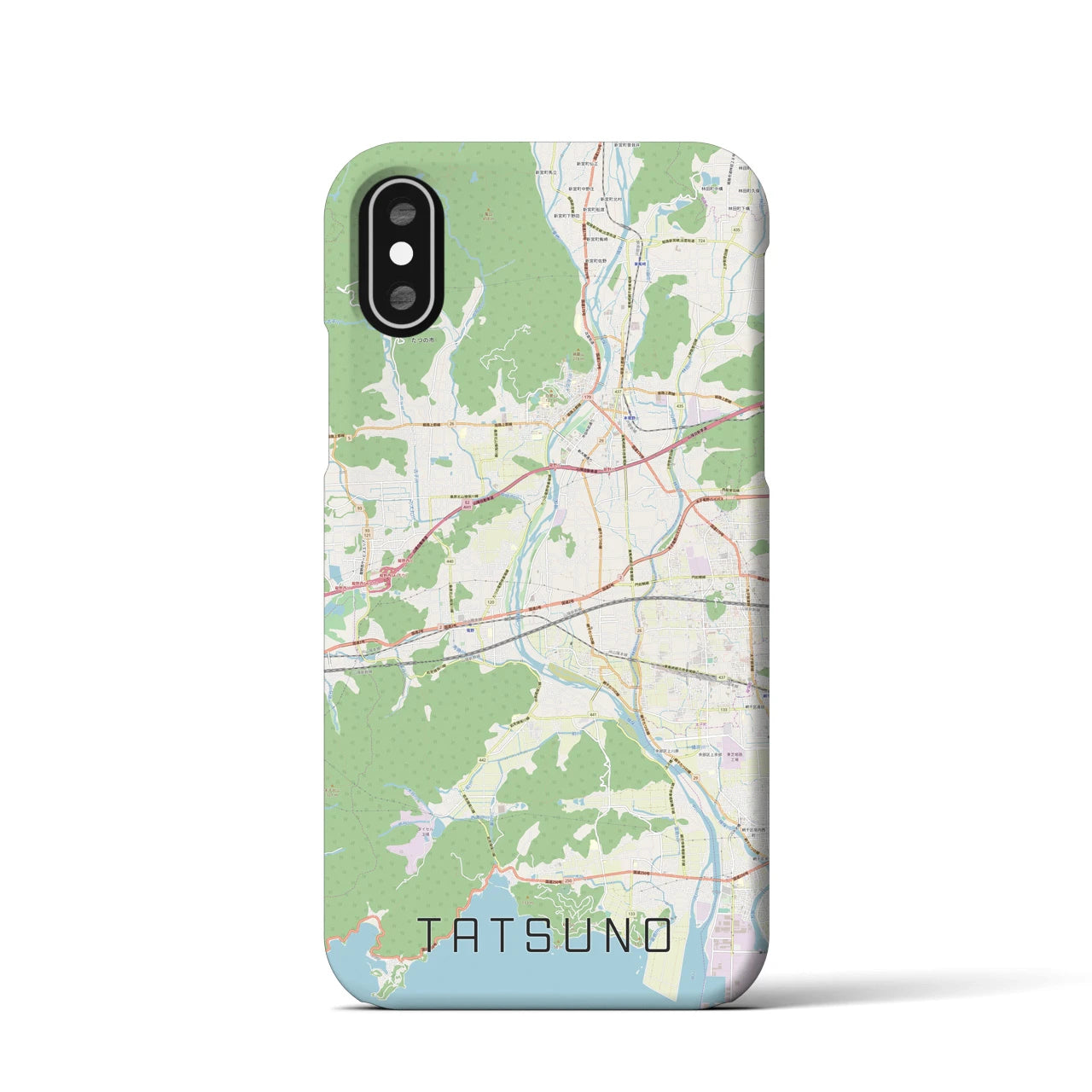【たつの(兵庫県)】地図柄iPhoneケース(バックカバータイプ)