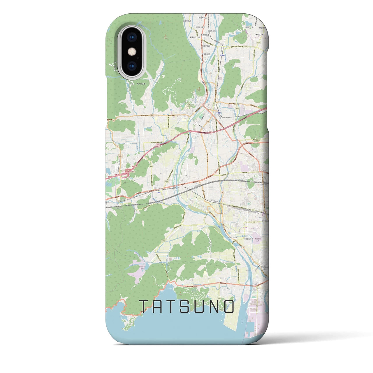 【たつの(兵庫県)】地図柄iPhoneケース(バックカバータイプ)
