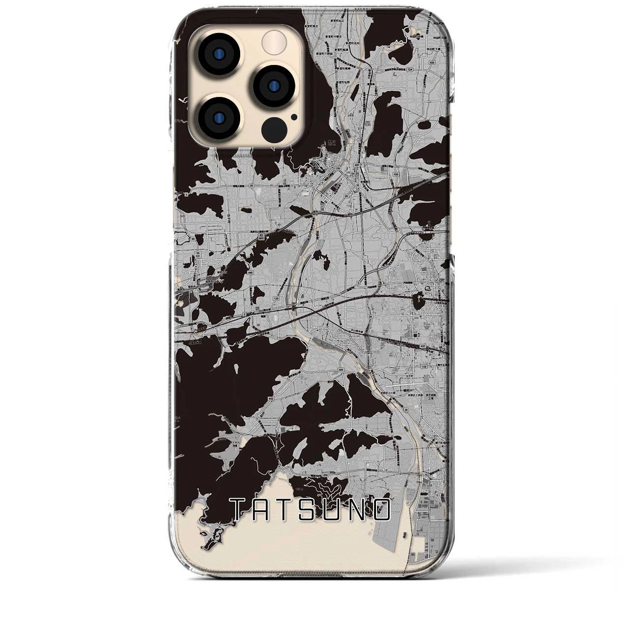 【たつの(兵庫県)】地図柄iPhoneケース(クリアタイプ)