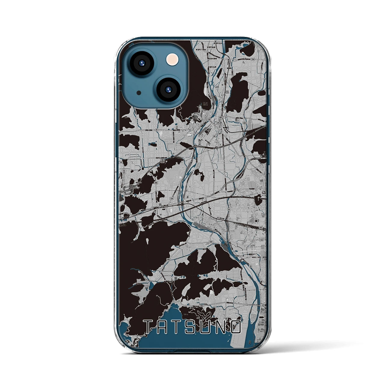 【たつの(兵庫県)】地図柄iPhoneケース(クリアタイプ)