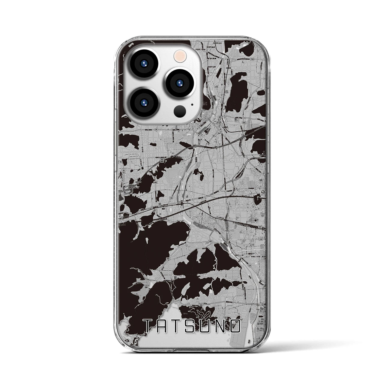 【たつの(兵庫県)】地図柄iPhoneケース(クリアタイプ)