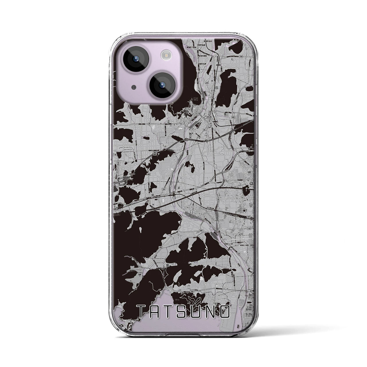 【たつの(兵庫県)】地図柄iPhoneケース(クリアタイプ)