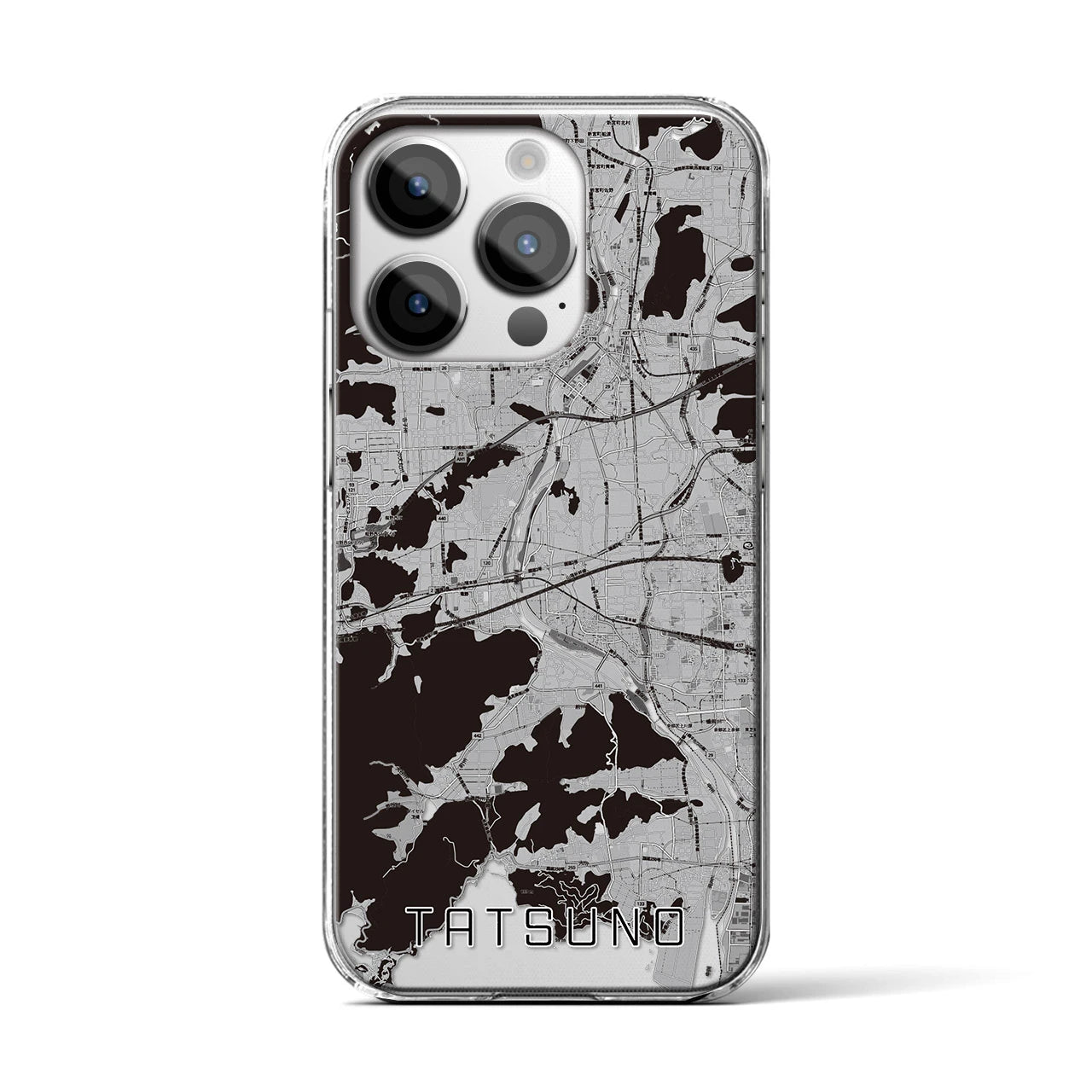 【たつの(兵庫県)】地図柄iPhoneケース(クリアタイプ)