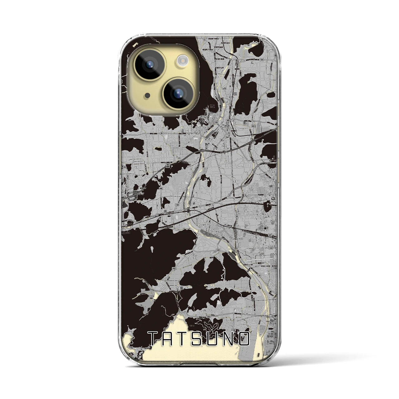 【たつの(兵庫県)】地図柄iPhoneケース(クリアタイプ)