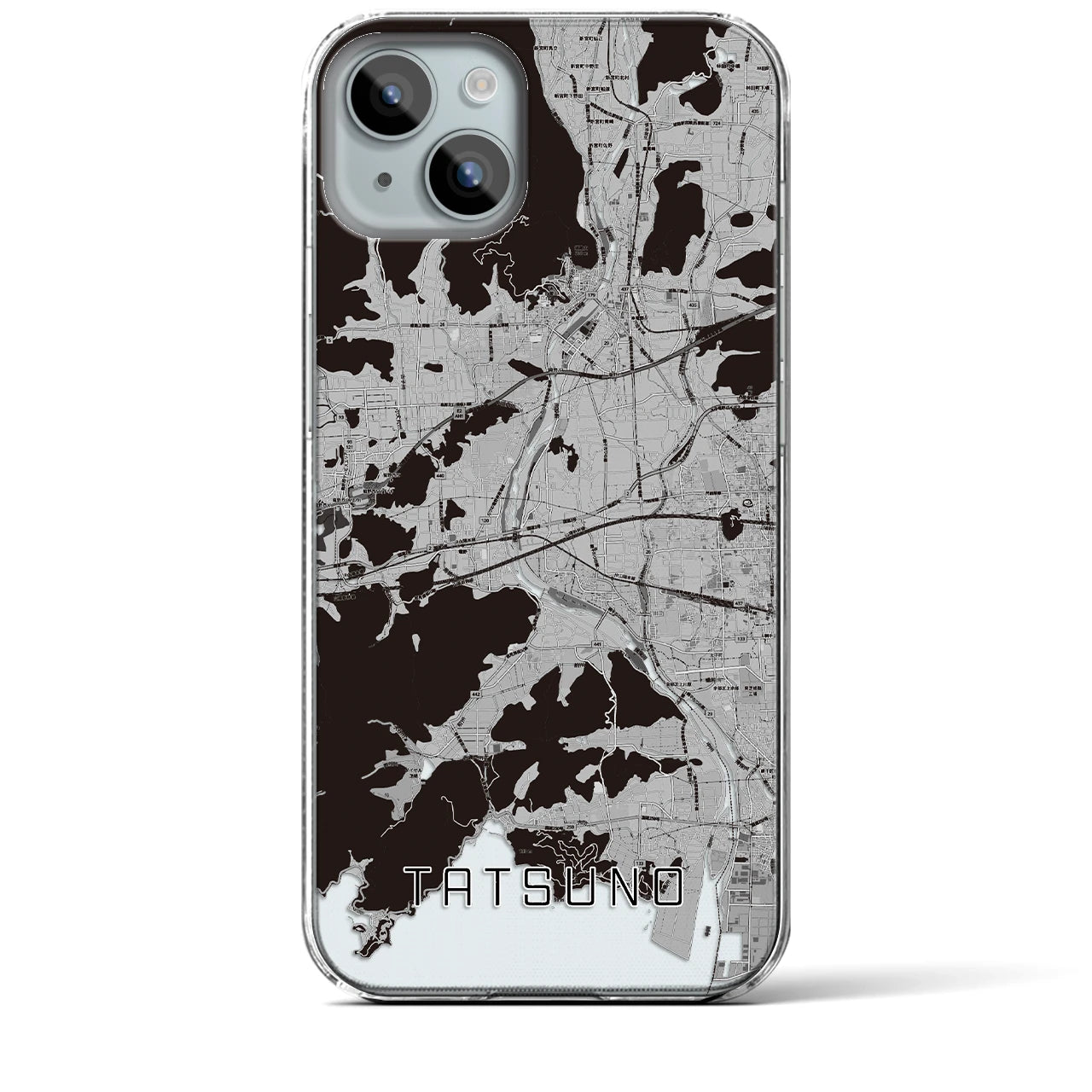 【たつの(兵庫県)】地図柄iPhoneケース(クリアタイプ)