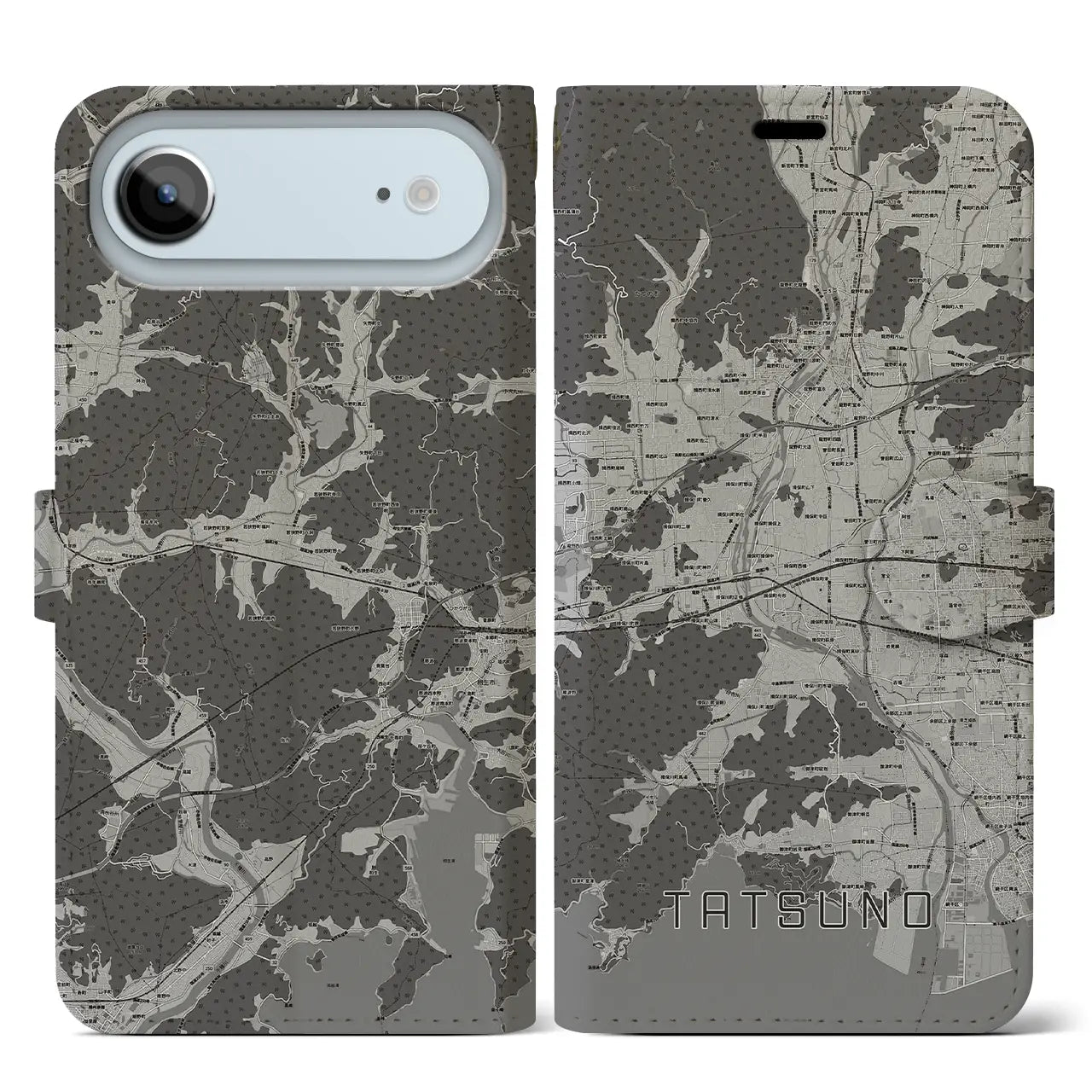 【たつの(兵庫県)】地図柄iPhoneケース(手帳タイプ)