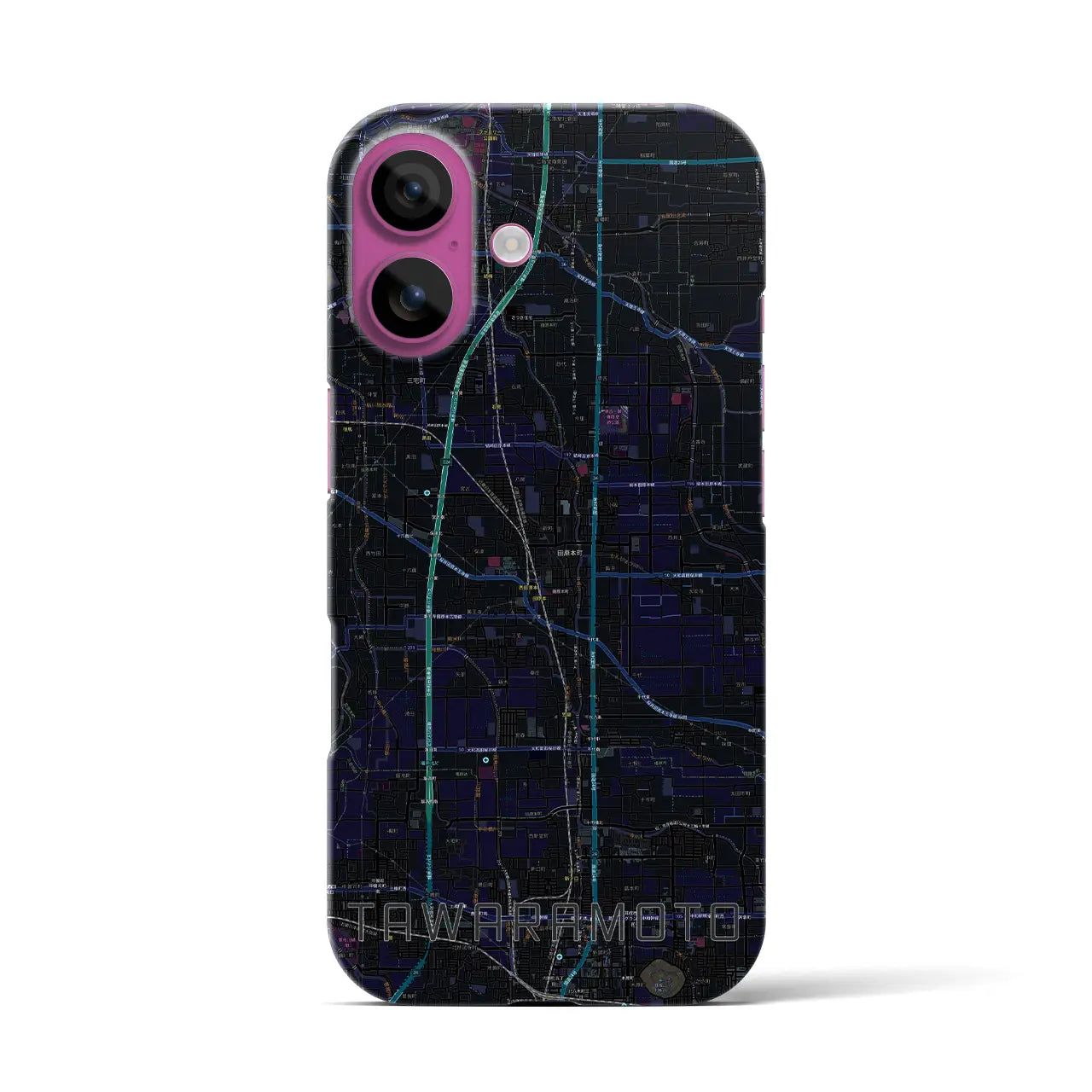 【田原本(奈良県)】地図柄iPhoneケース(バックカバータイプ)