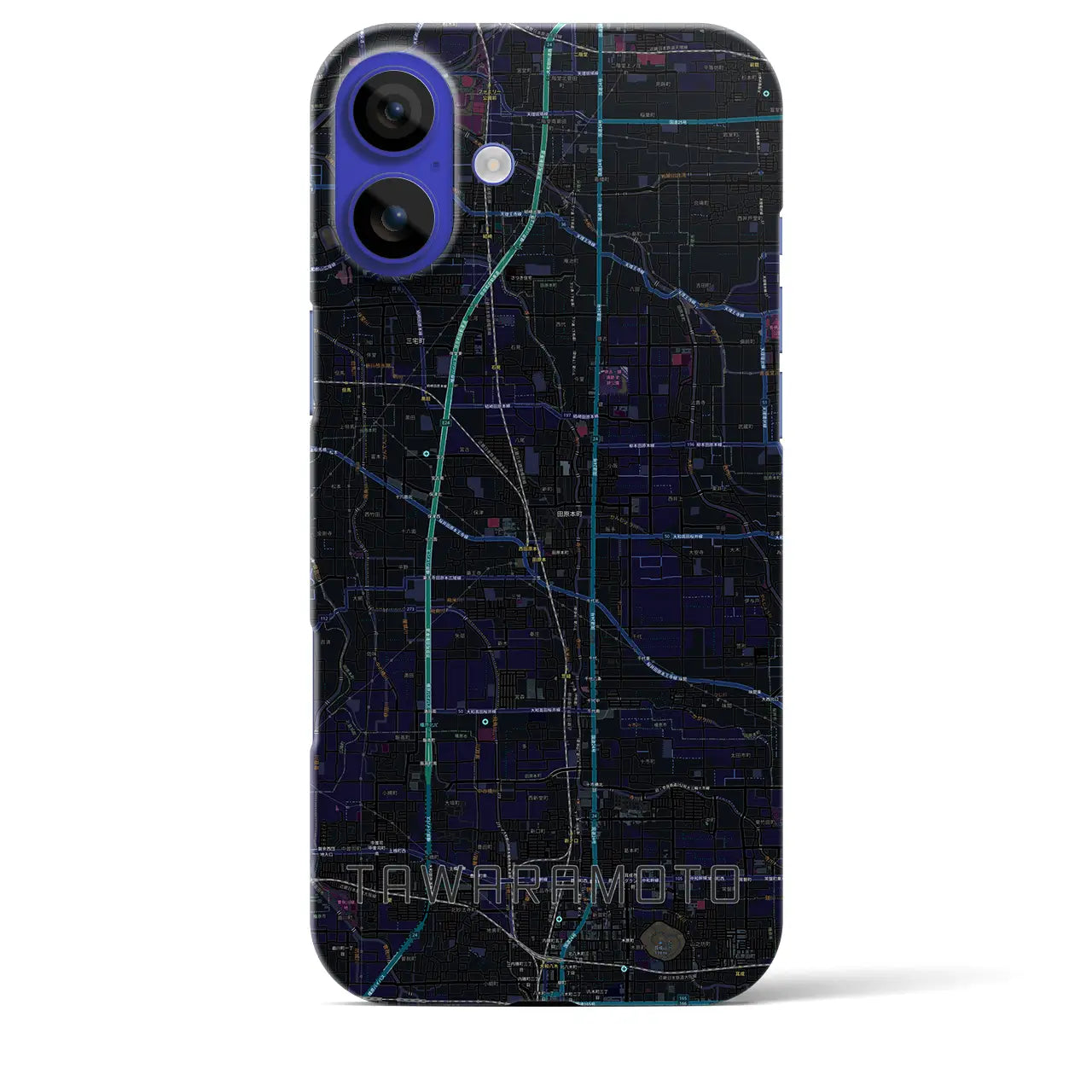 【田原本(奈良県)】地図柄iPhoneケース(バックカバータイプ)