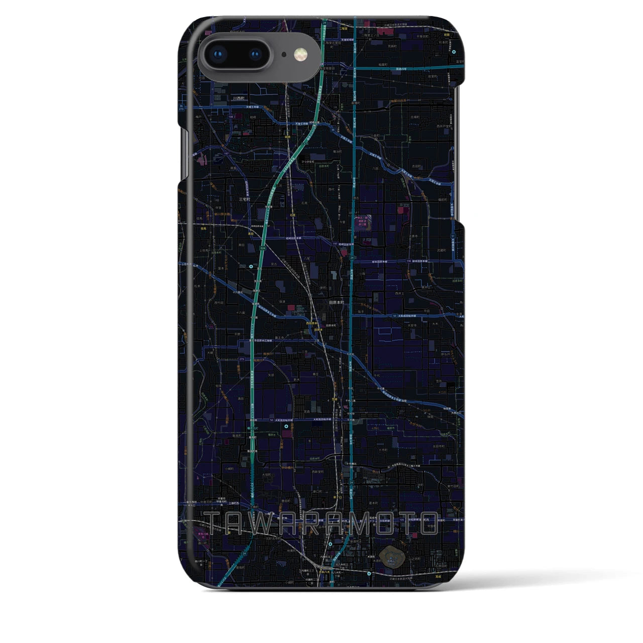 【田原本(奈良県)】地図柄iPhoneケース(バックカバータイプ)