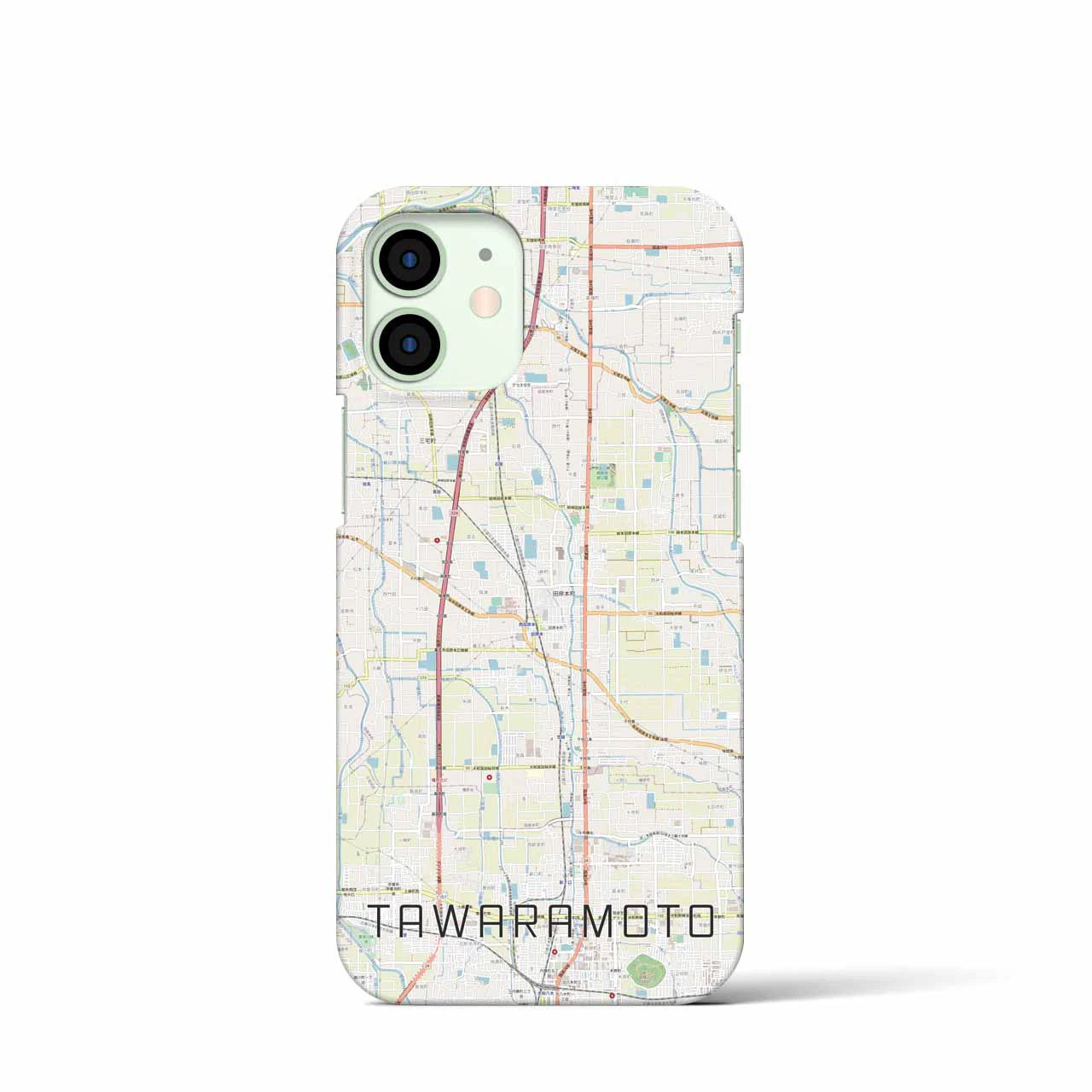 【田原本(奈良県)】地図柄iPhoneケース(バックカバータイプ)
