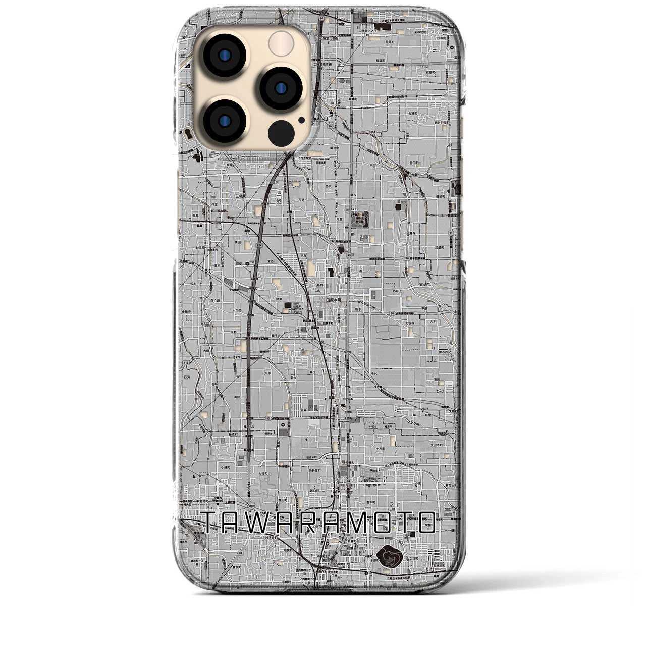 【田原本(奈良県)】地図柄iPhoneケース(クリアタイプ)