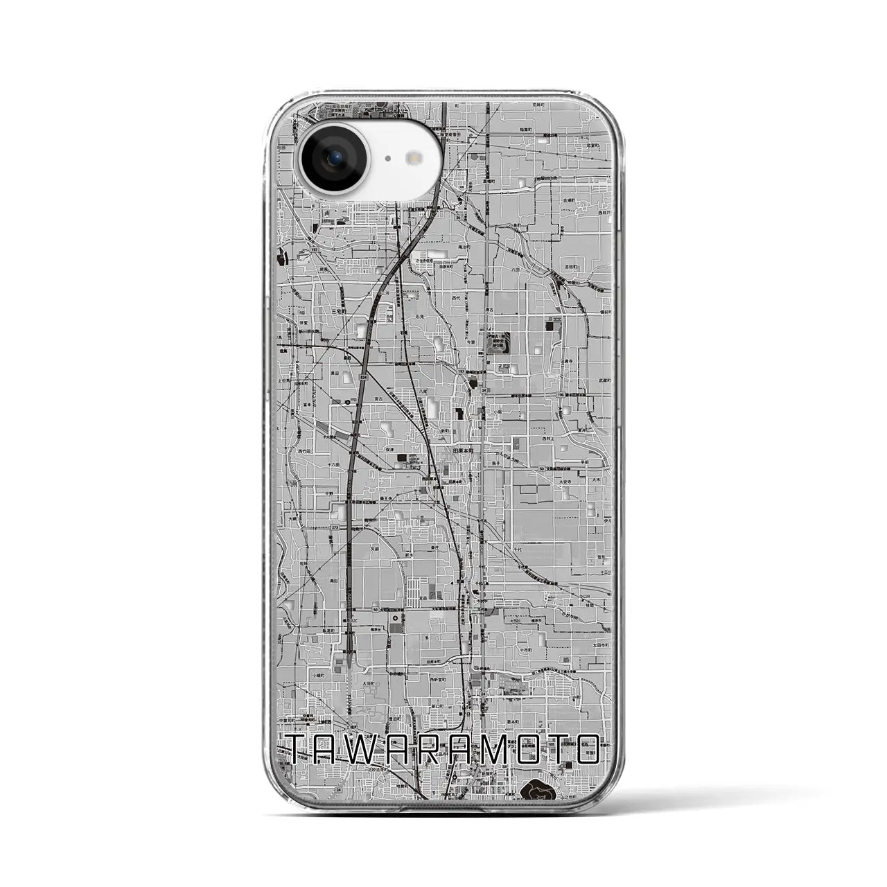 【田原本(奈良県)】地図柄iPhoneケース(クリアタイプ)