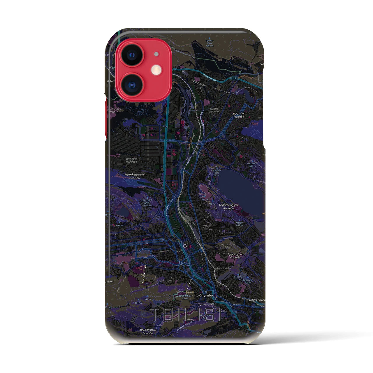 【トビリシ(ジョージア)】地図柄iPhoneケース(バックカバータイプ)