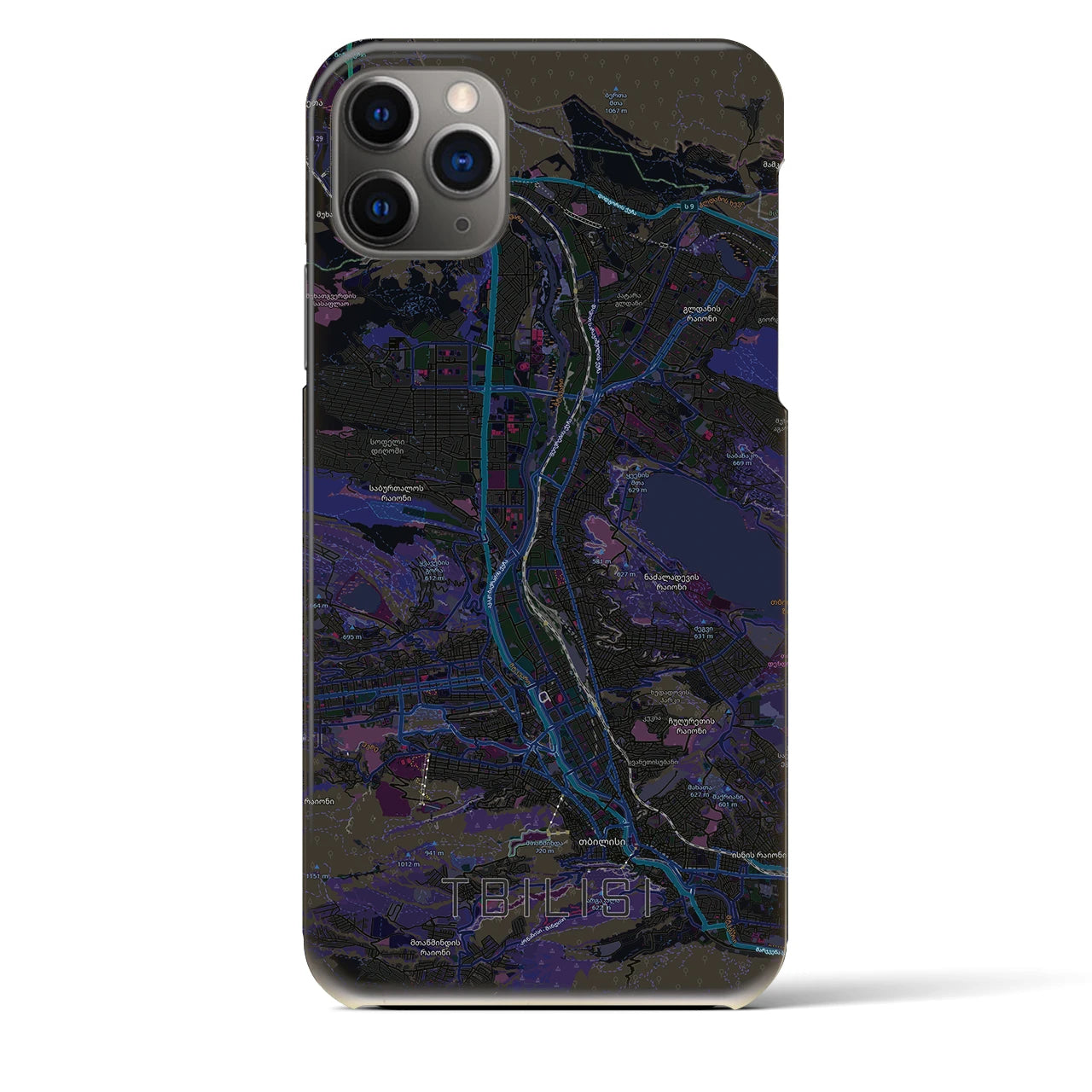 【トビリシ(ジョージア)】地図柄iPhoneケース(バックカバータイプ)