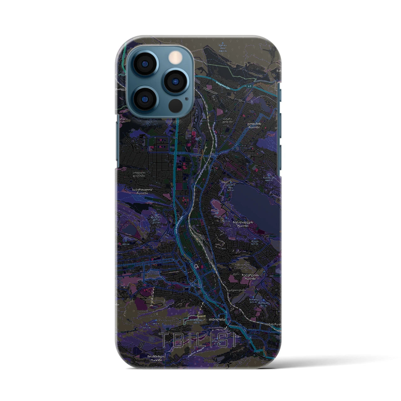 【トビリシ(ジョージア)】地図柄iPhoneケース(バックカバータイプ)