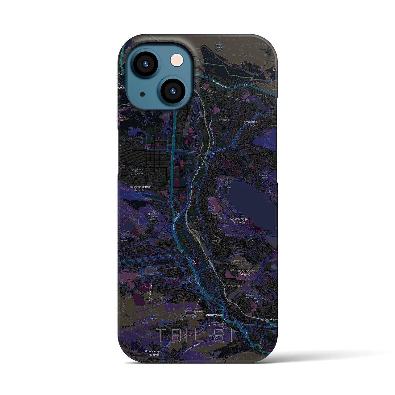 【トビリシ(ジョージア)】地図柄iPhoneケース(バックカバータイプ)
