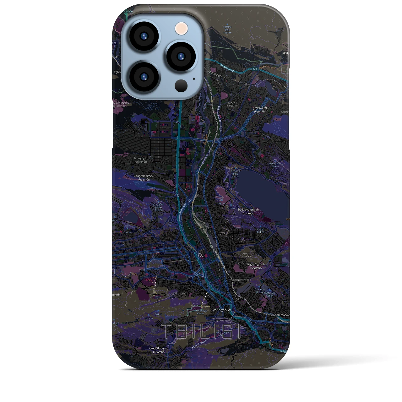 【トビリシ(ジョージア)】地図柄iPhoneケース(バックカバータイプ)