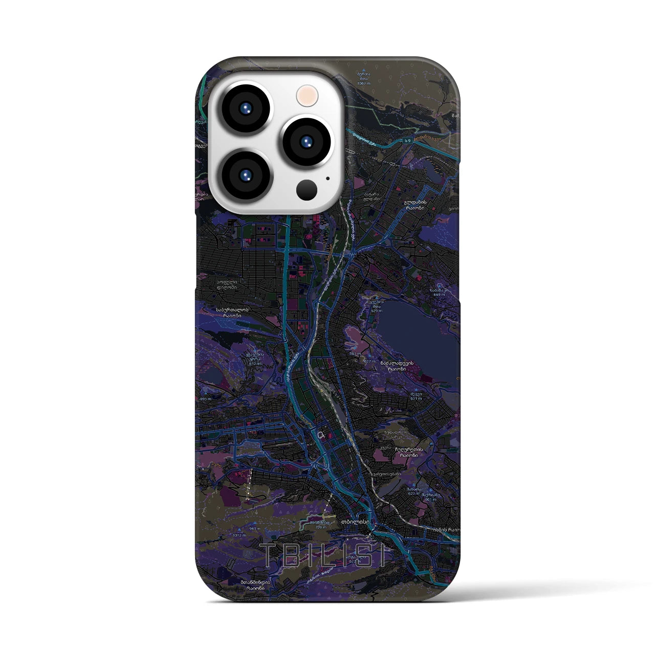 【トビリシ(ジョージア)】地図柄iPhoneケース(バックカバータイプ)