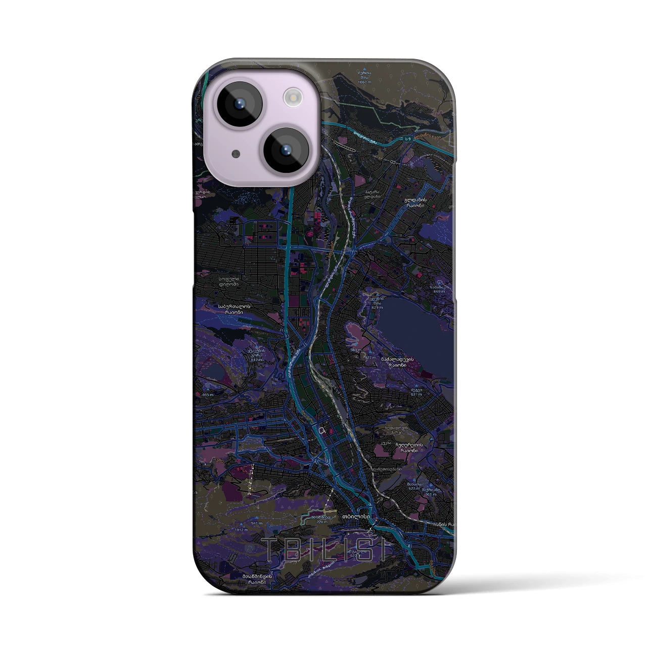 【トビリシ(ジョージア)】地図柄iPhoneケース(バックカバータイプ)
