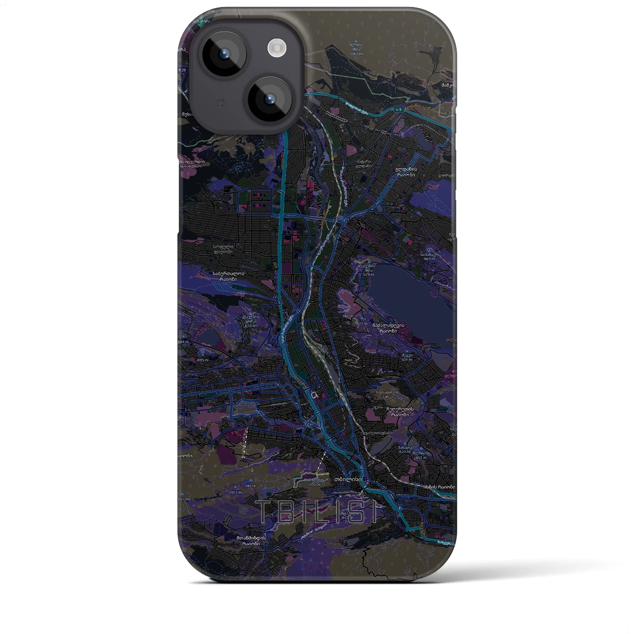 【トビリシ(ジョージア)】地図柄iPhoneケース(バックカバータイプ)