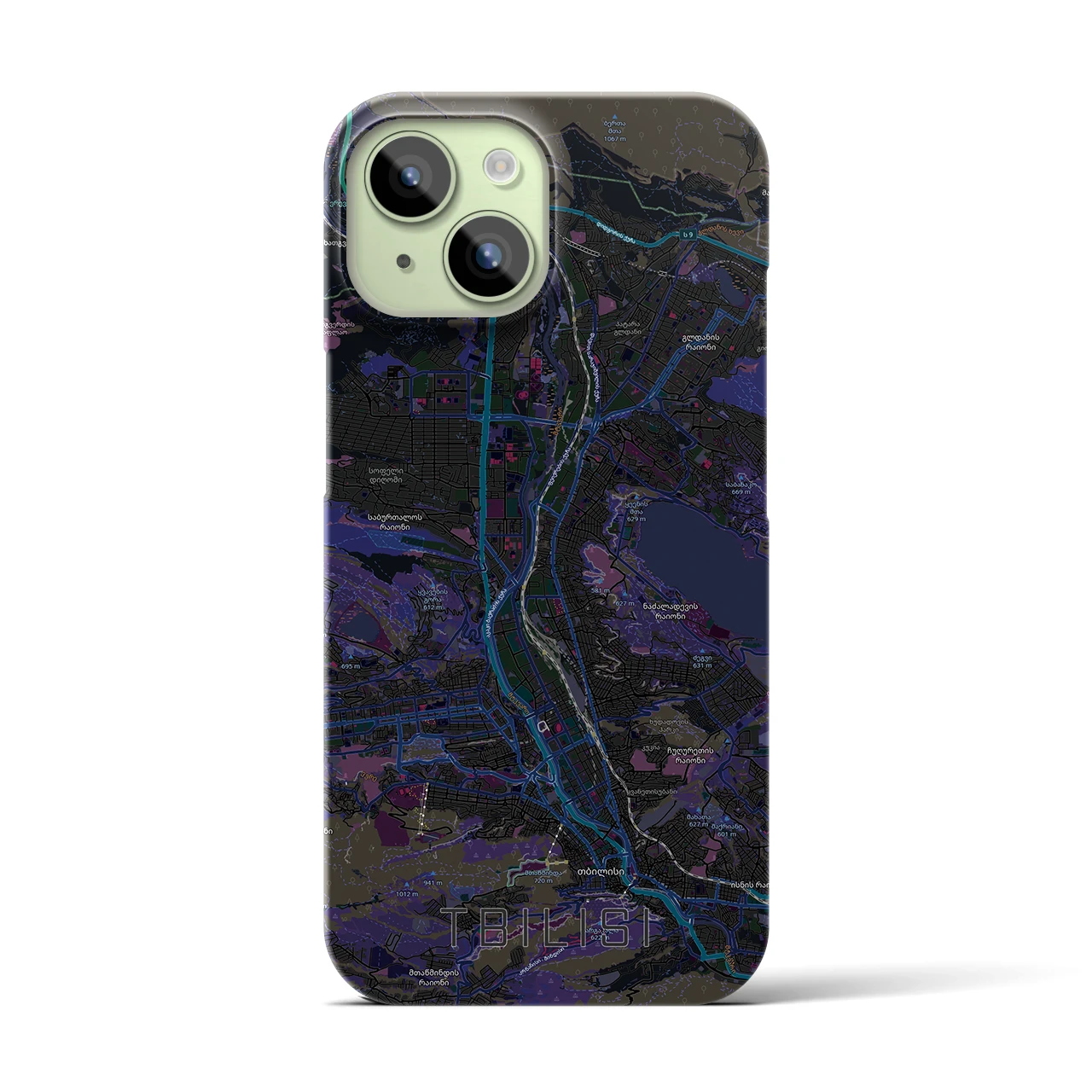【トビリシ(ジョージア)】地図柄iPhoneケース(バックカバータイプ)