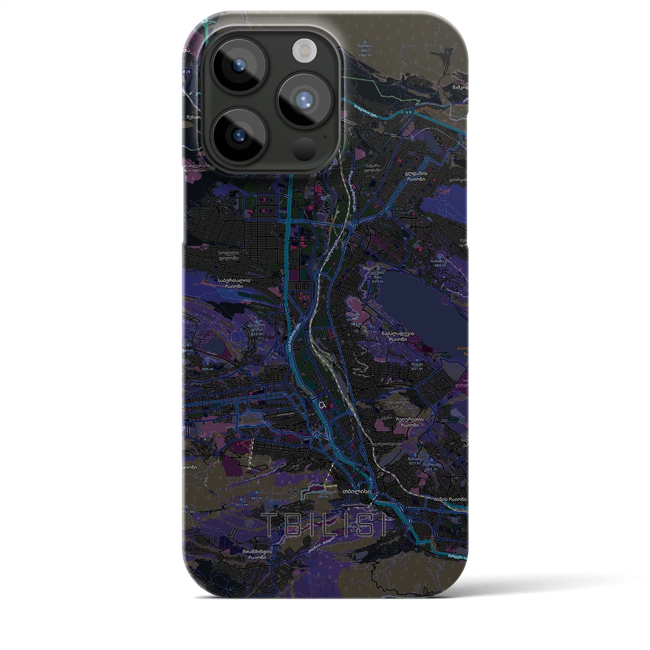 【トビリシ(ジョージア)】地図柄iPhoneケース(バックカバータイプ)