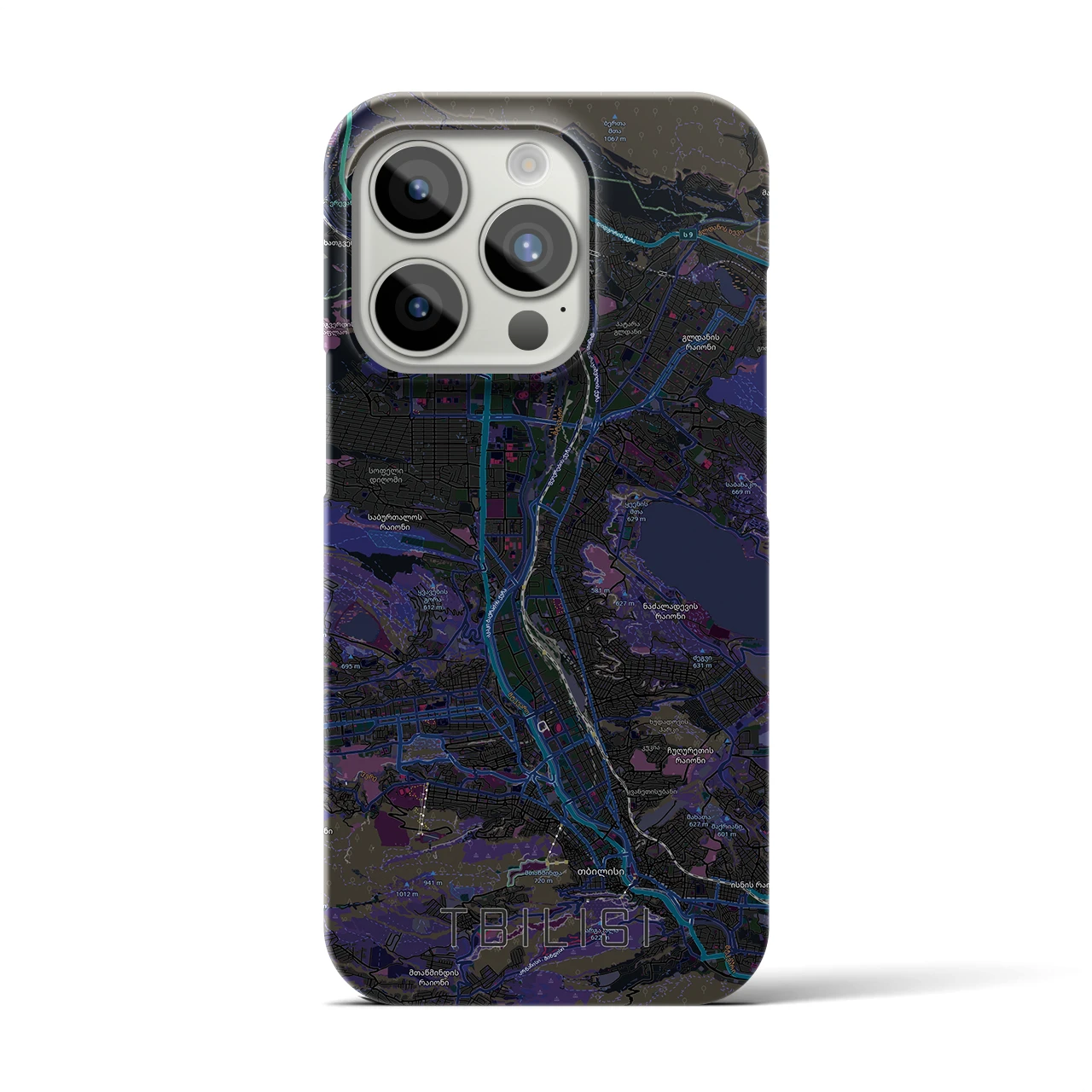 【トビリシ(ジョージア)】地図柄iPhoneケース(バックカバータイプ)