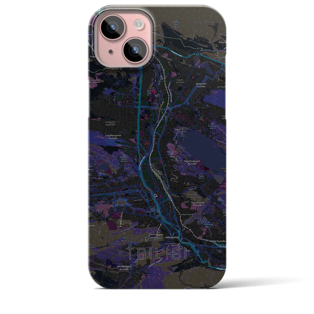 【トビリシ(ジョージア)】地図柄iPhoneケース(バックカバータイプ)