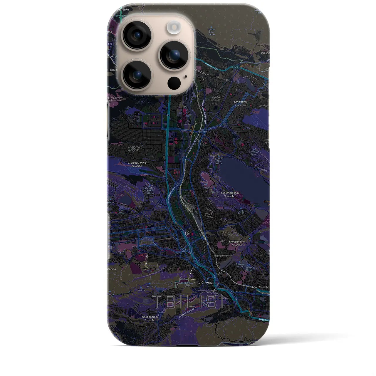 【トビリシ(ジョージア)】地図柄iPhoneケース(バックカバータイプ)