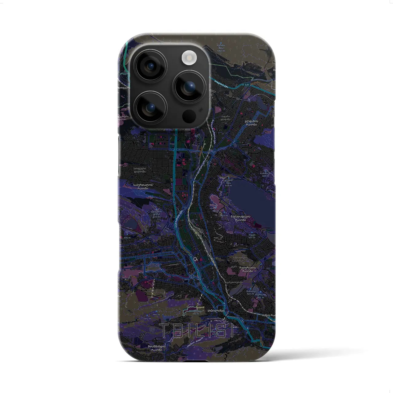 【トビリシ(ジョージア)】地図柄iPhoneケース(バックカバータイプ)