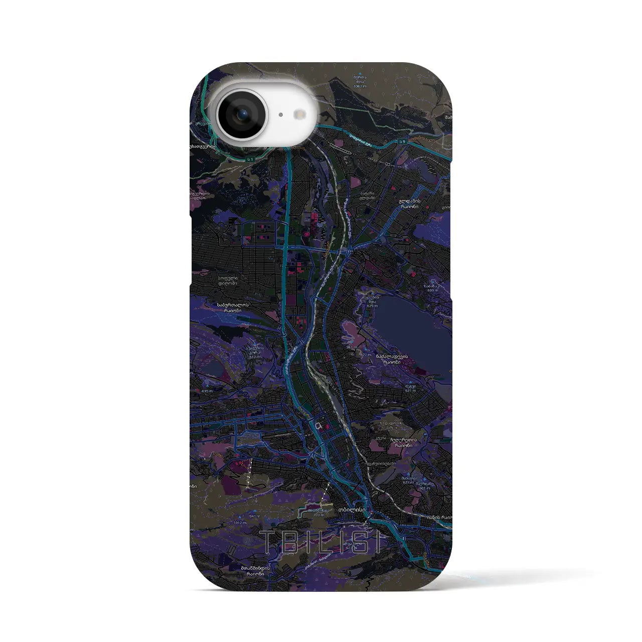 【トビリシ(ジョージア)】地図柄iPhoneケース(バックカバータイプ)