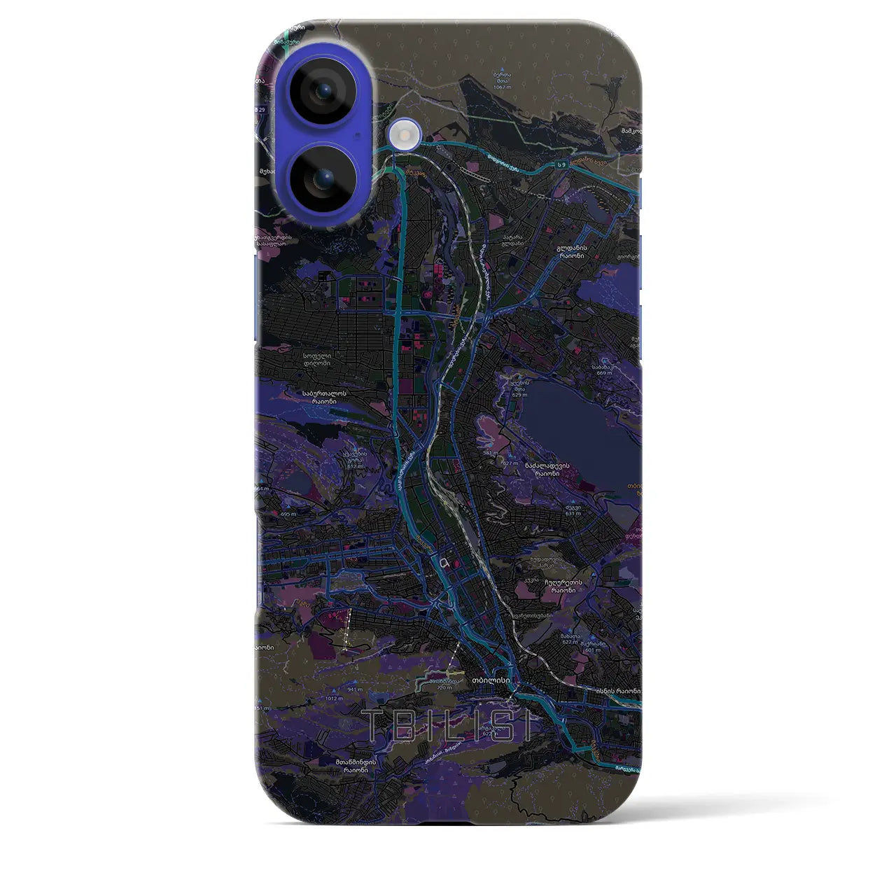 【トビリシ(ジョージア)】地図柄iPhoneケース(バックカバータイプ)