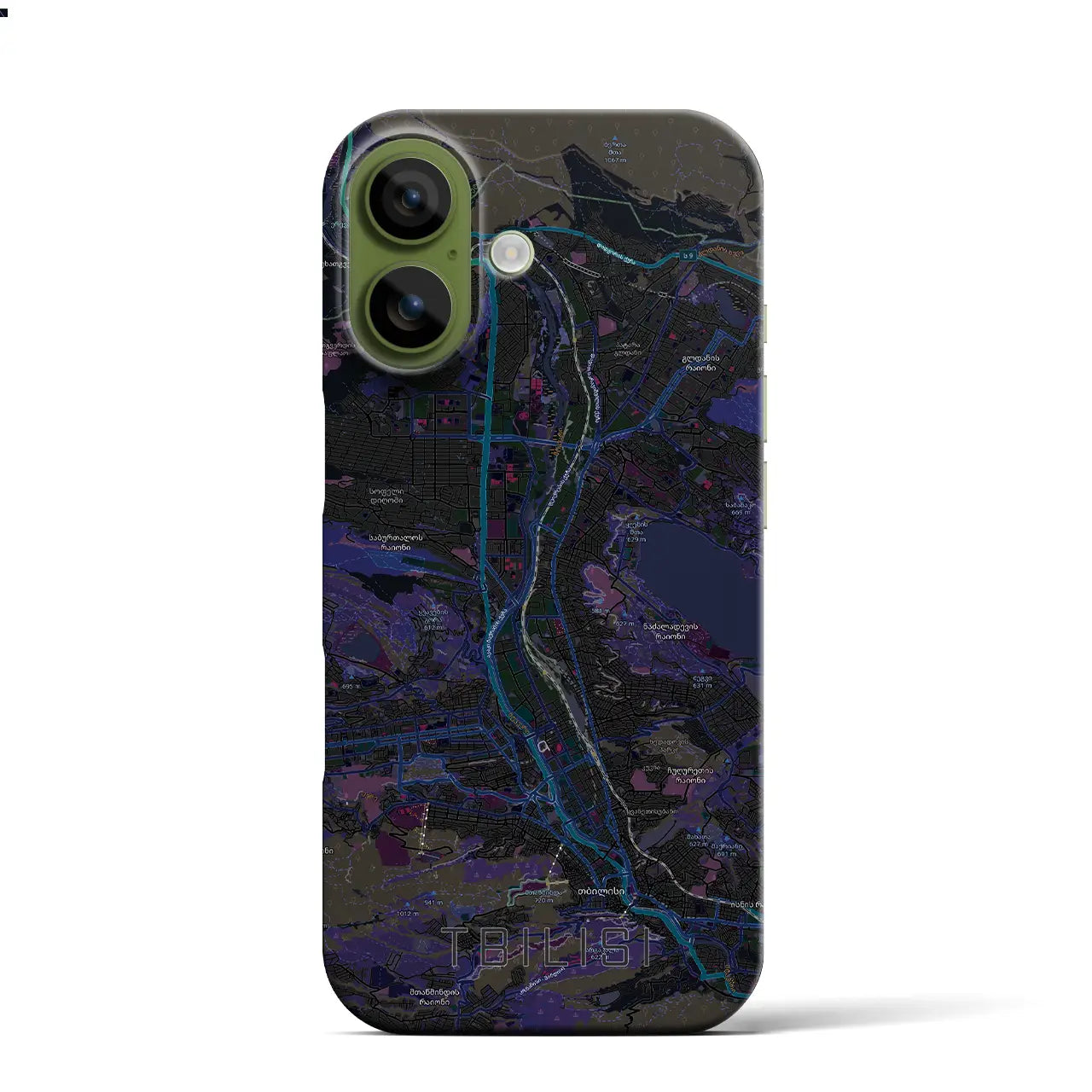 【トビリシ(ジョージア)】地図柄iPhoneケース(バックカバータイプ)